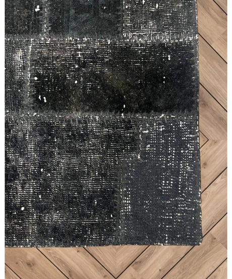 Turkish carpet Small /Black patchwork/vintage and antique