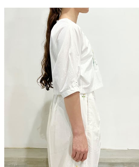 【残り僅か】Louisa Shoulder Pleated top/Ecru