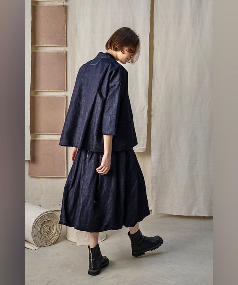 【 YARRA 】 リネンデニムジャケット YARRA リネン混ドルマンデニムジャケット YR-1547-237