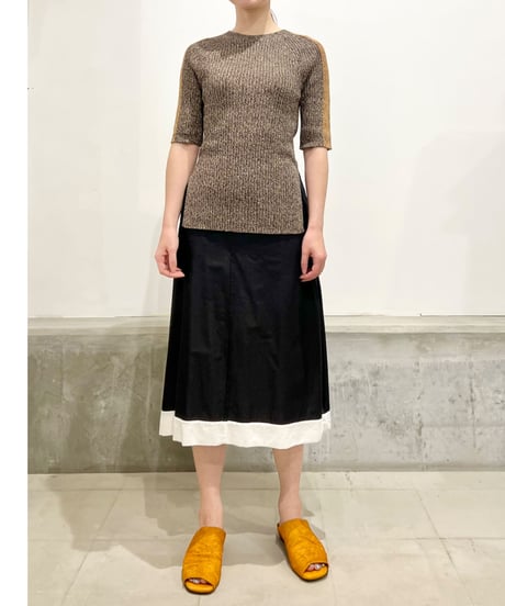 CLOSED/リネンニットTOPS/Black&Brown
