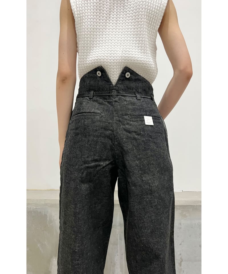 【新品】efu ハイウエストブラックデニム M HIGH WAIST SLIM WIDE DENIM | efu(エフ)official通販サイト