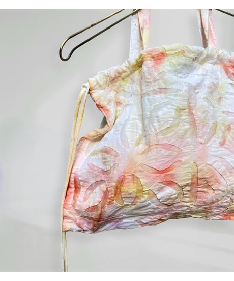 ETTA Original/リバースアップリケ④/巾着バッグ・オレンジ系