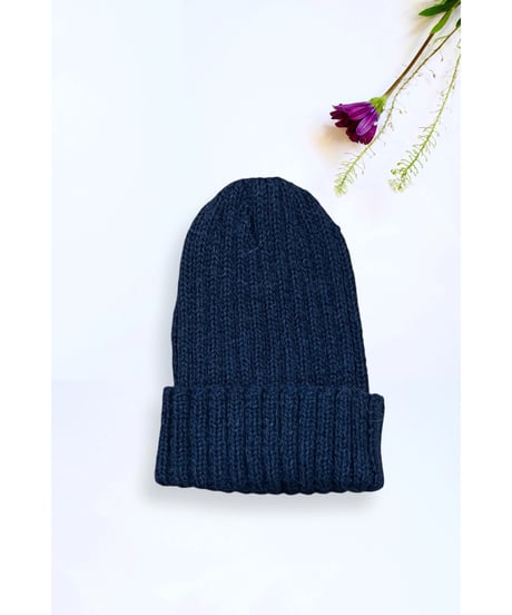 VONSONO/ｱﾙﾊﾟｶ&ｵｰｶﾞﾆｯｸｳｰﾙ・Beanie/Navy