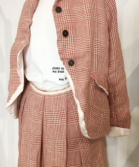 Lady'sリネンスカート(レッドチェック)/HannohWessel/36
