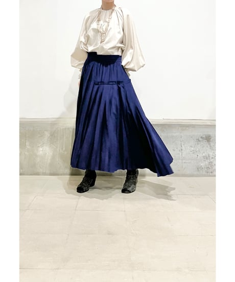 【残り僅か】 TEIJA/スカート/ｽﾑｰｽｸﾚｰﾌﾟSILK100％・ﾈｲﾋﾞｰ