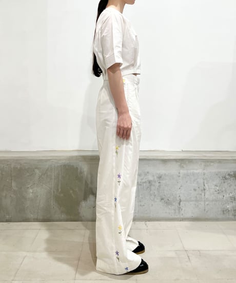 Hanna 2pleat pants/Paint/Ecru
