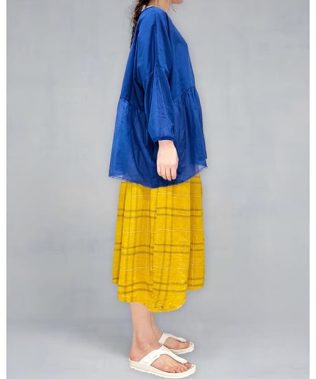 Hannoh wessel/コットンボイルトップス/ブルー