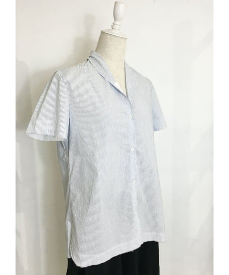Lady'sコットンシャツ(ブルーストライプ)/HannohWessel/38