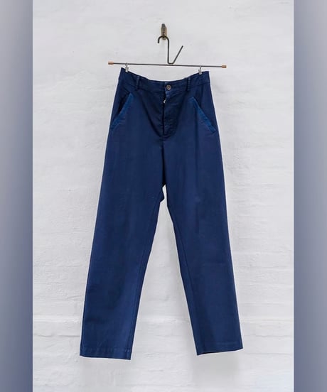 Men'sコットンストレッチパンツ/HannohWessel/ネイビー