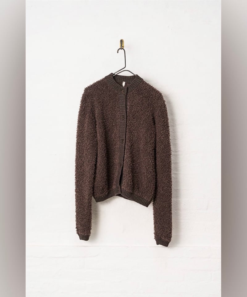 45R カシミヤ×ウール混　カーディガン　ブラウン MJ.Watson/カシミヤ混テディニット・カーディガン/モカブラウン | ETTA