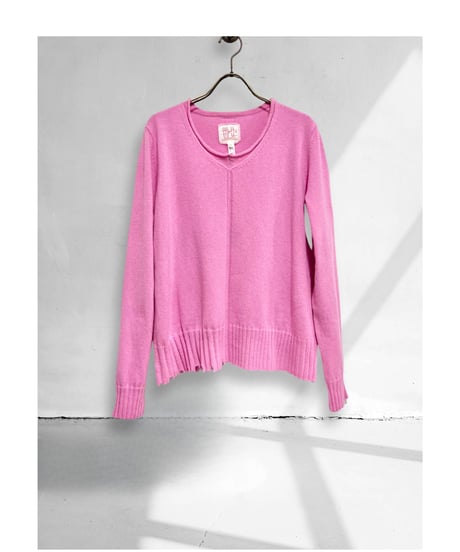 【残り僅か】HannohWessel /Lady'sカシミヤニットトップス/ローズ