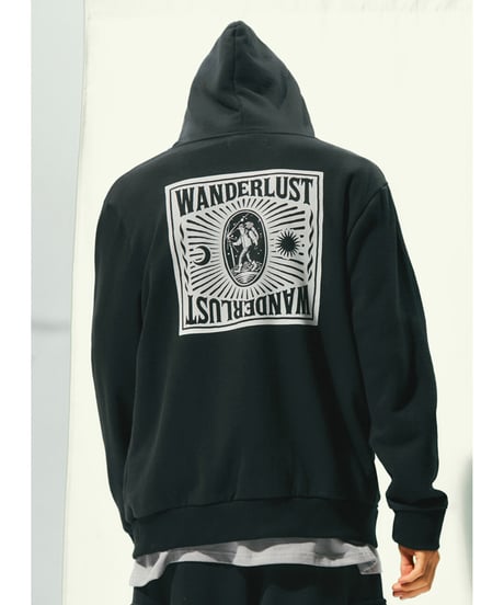 Tee Library/フードジップスエットジャケット/ブラック