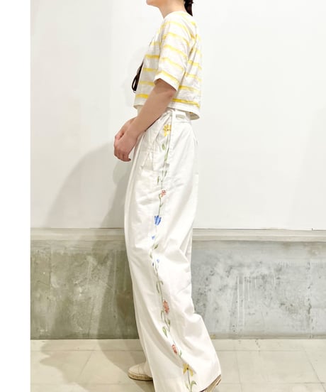 Maretha  Boat Neck top/Yellow stripes