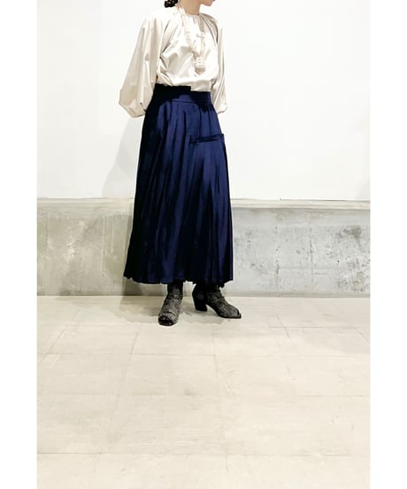 【残り僅か】 TEIJA/スカート/ｽﾑｰｽｸﾚｰﾌﾟSILK100％・ﾈｲﾋﾞｰ