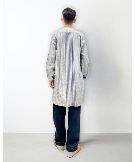 Men'sコットンストライプシャツ/HannohWessel/Mサイズ