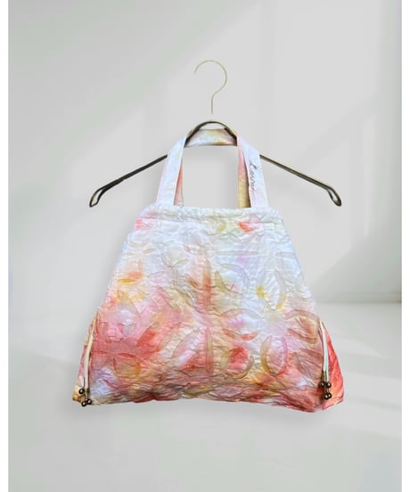 ETTA Original/リバースアップリケ④/巾着バッグ・オレンジ系