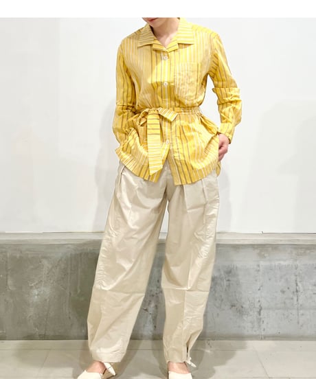 NY Mane/コットンロングシャツ/Yellow stripes