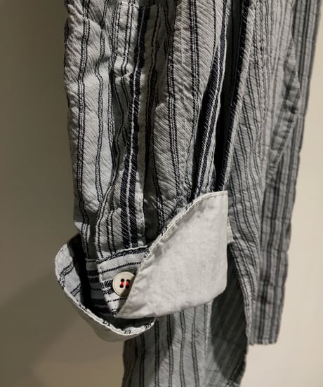 Men'sコットンストライプシャツ/HannohWessel/Mサイズ