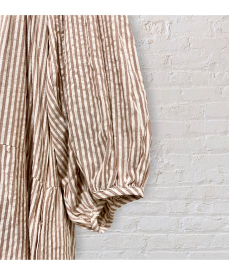 Cotton Shirt/Dress/Brown stripes
