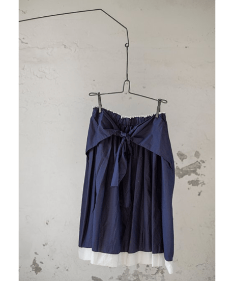 Lady'sコットンスカート（ネイビー)/HannohWessel 36