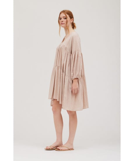 Cotton Shirt/Dress/Brown stripes