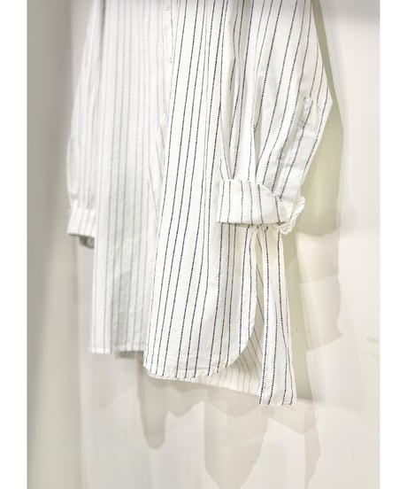 Men'sピンストライプシャツ/HannohWessel/ネイビー