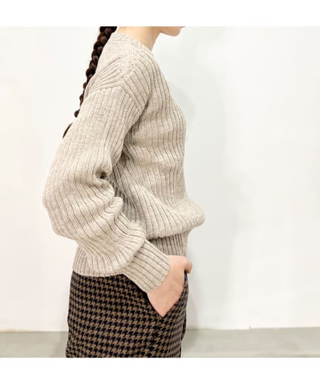 【残り僅か】Knit brary/the Ribbed Knit 100% Peruvian Highland wool
