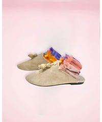 スエードミュール7/ベージュ&ピンク系/22.5〜23㎝