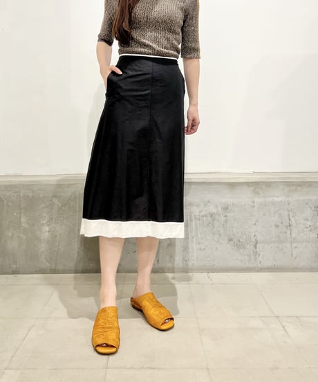 Lady'sコットンスカート（ブラック)/HannohWessel 36