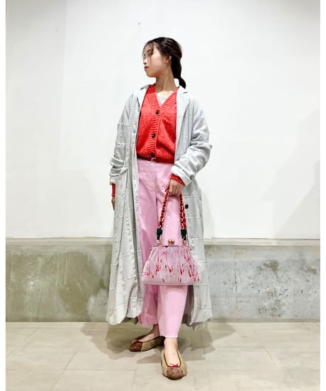 HannohWessel /Lady'sブルーグレーチェックコート