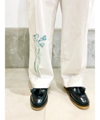Maria overlap pants/Iris Paint/Ecru