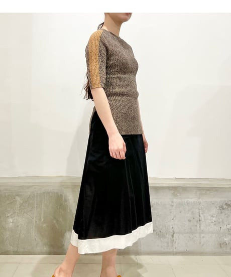 CLOSED/リネンニットTOPS/Black&Brown