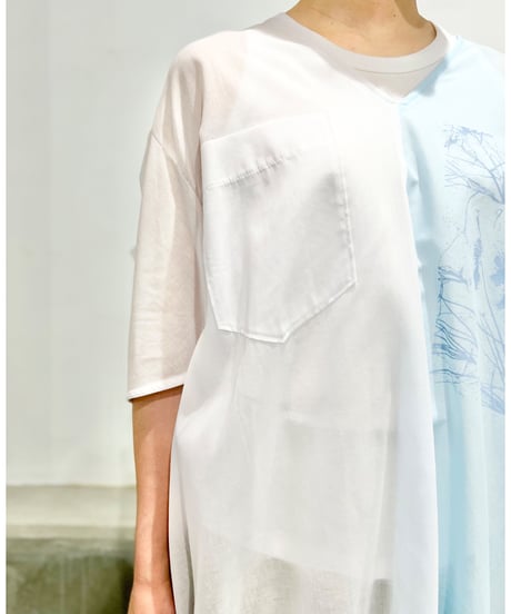 D-due/バイカラーワンピース/ブルー&ホワイト