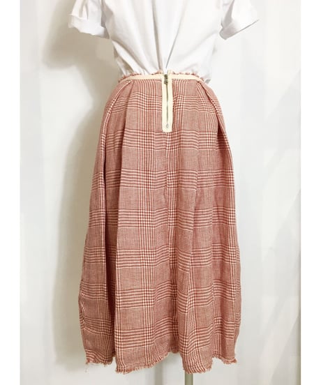 Lady'sリネンスカート(レッドチェック)/HannohWessel/36