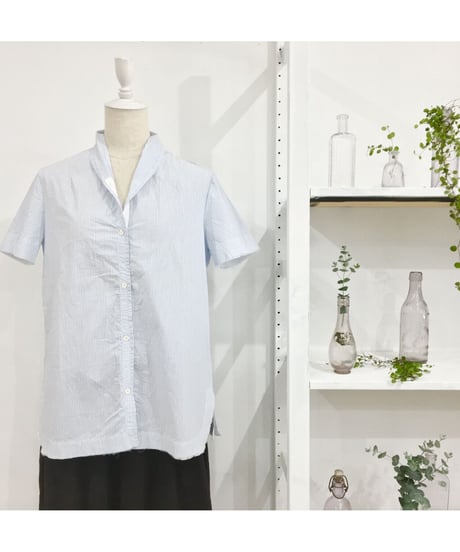 Lady'sコットンシャツ(ブルーストライプ)/HannohWessel/38
