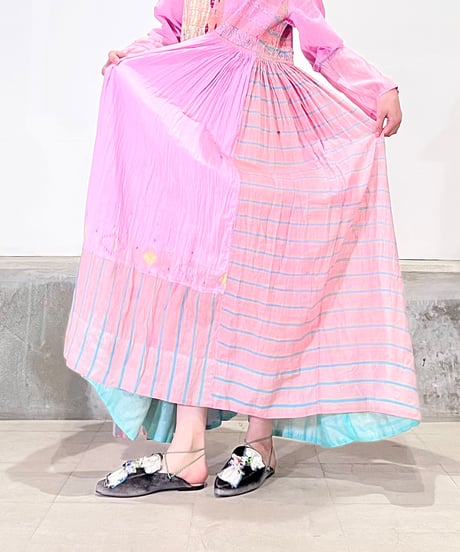 ベロアミュール4/シルバーグレー&ホワイト/23〜23.5㎝