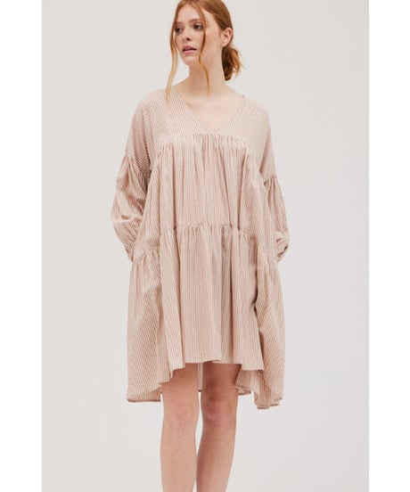 Cotton Shirt/Dress/Brown stripes