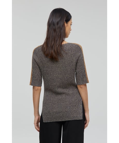 CLOSED/リネンニットTOPS/Black&Brown