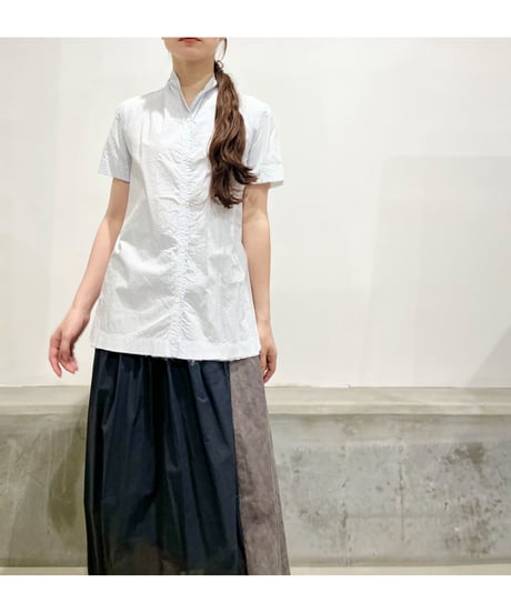 Lady'sコットンシャツ(ブルーストライプ)/HannohWessel/38
