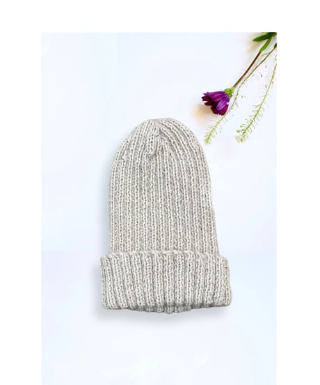 VONSONO/ｱﾙﾊﾟｶ&ｵｰｶﾞﾆｯｸｳｰﾙ・Beanie/Natural