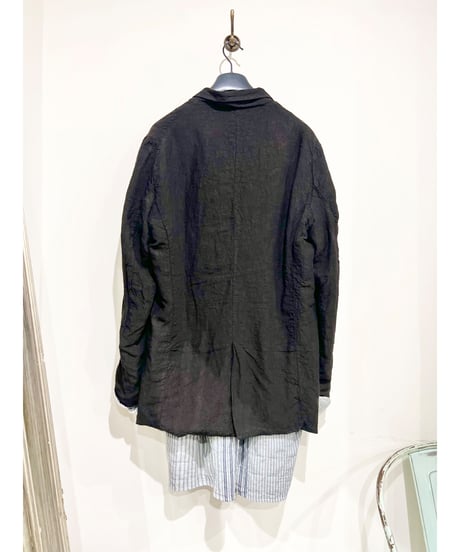 Men'sリネンジャケット/HannohWessel/Black