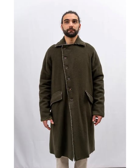 【残り僅か】Men's Hannoh wessel/ウール&カシミヤロングコート/Dark brown