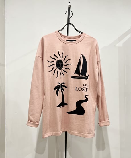 【残り僅か】Tee Library/ルーズロングTシャツ/アースピンク