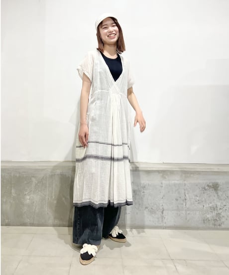 injiriｺｯﾄﾝｼﾙｸ半袖ﾄﾞﾚｽ/ｻｲｽﾞ40(Lｻｲｽﾞ)