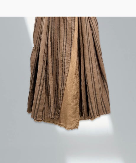 Hannoh wessel/コットンリネン&シルクドレス/ダークブラウン