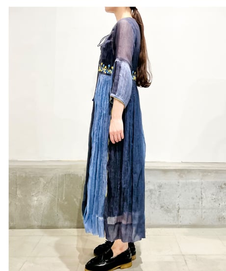 ETTA Selection ｺｯﾄﾝｼﾙｸﾊﾝﾄﾞ刺繍/ﾄﾞﾚｽ/ﾈｲﾋﾞｰ