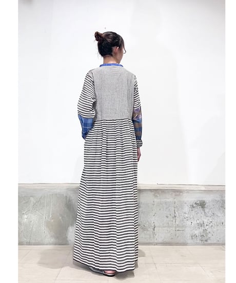 【残り僅か】injiriコットン100％/ドレス195/Black & Multi Check
