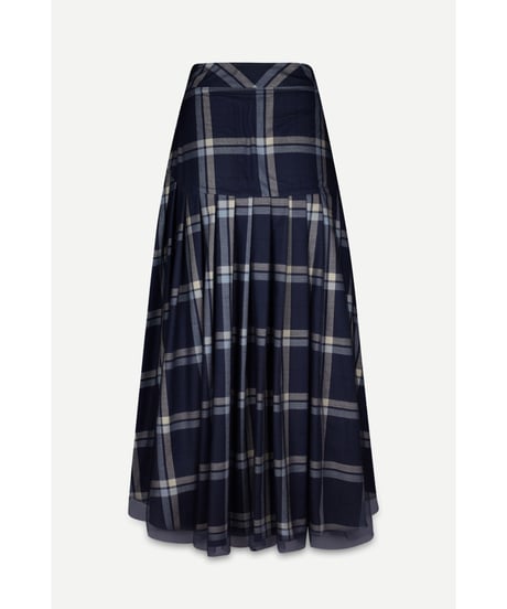 【残り僅か】TEIJA/スカート/ﾈｲﾋﾞｰﾁｪｯｸ&ﾁｭｰﾙ