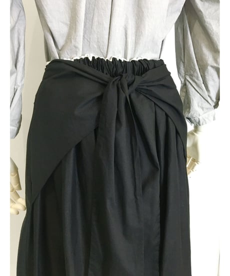 Lady'sコットンスカート（ブラック)/HannohWessel 36