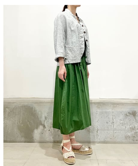 Lady'sリネン＆カットソージャケット(グレー)/HannohWessel/40